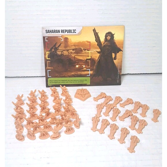 RISK Legacy Tan Saharan Republic Troop Army Replacement Pieces & Faction Card - Picture 1 of 5